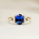 Floral Blue Sapphire Oval Ring, 1.62ct