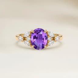 Floraler Ring Violetter Ovaler Saphir 1,11 ct