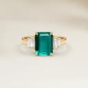 Bague Art Deco Emeraude de Zambie Rectangle de 1,34ct