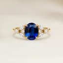 Floral Blue Sapphire Oval Ring, 1.54ct