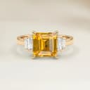 Bague Art Deco Saphir Jaune Emerald Cut de 1,30ct