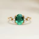 Floral Oval Zambian Emerald Ring 1.08ct