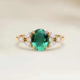Floraler Ring Sambischer Smaragd Oval 1,08 ct