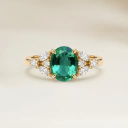 Floral Oval Zambian Emerald Ring, 1.05ct