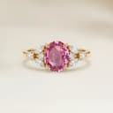 Bague Floral Saphir Padparadscha Ovale de 1,07ct