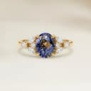 Floral Oval Sapphire Ring 1.04ct