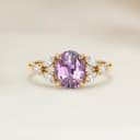 Floral Padparadscha Sapphire Ring, Oval 1.07ct