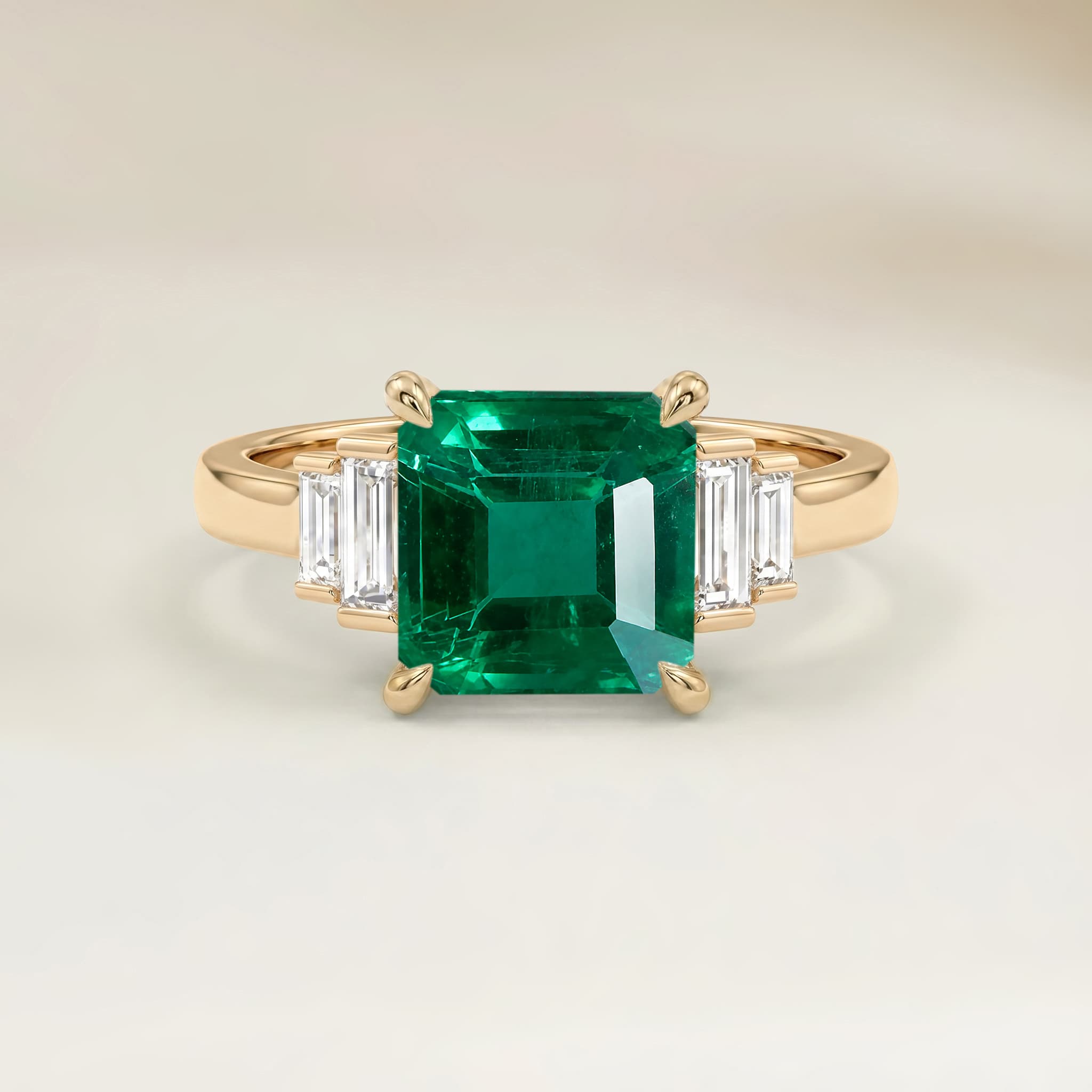 Bague Art Deco Emeraude de Zambie Rectangle de 0,67ct image 2