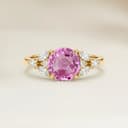 Floral Pink Sapphire Round Ring 1.06ct
