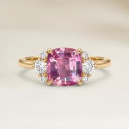 Ring Schulter-Fassung Padparadscha-Saphir Kissen 1,53 ct