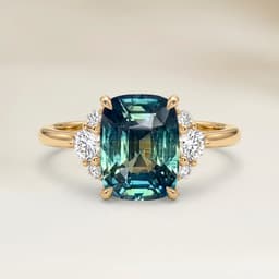 Ring Schulter-Fassung Bicolor-Saphir Kissen 2,07 ct