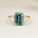 Art Deco Green Tourmaline Rectangle Ring 1.24ct