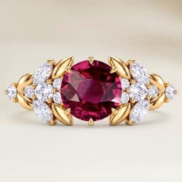 Blumenring Rubin Oval 1,02 ct