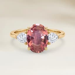 Ring Schulter-Set Padparadscha-Saphir Oval 1,09 ct