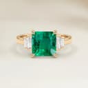 Art Deco Ring set with a 0.51ct Rectangle Zambian Emerald