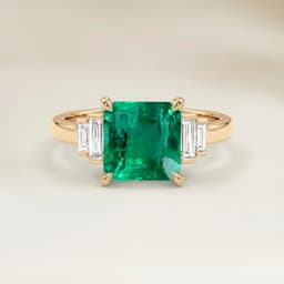 Art-Déco-Ring Smaragd aus Sambia Rechteck 0,51 ct