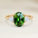 Shoulder-Set Garnet Ring, Oval 3.29ct