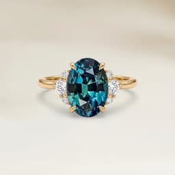 Bague Epaulé Saphir Teal Ovale de 1,67ct