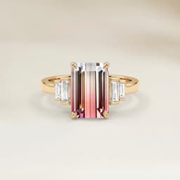 Art-Déco-Ring Bicolor-Turmalin Rechteck 3,40 ct