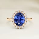 Bague Vintage Saphir Bleu Ovale de 2,17ct