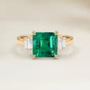 Art Deco Ring – Square Zambian Emerald 0.96ct