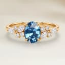 Anello Floreale Zaffiro Blu Ovale da 2,05ct