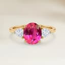 Shoulder-Set Ring in Pink Spinel Oval 1.78ct