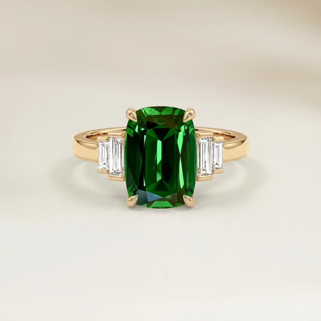 Bague Art Deco Grenat Coussin de 1,53ct