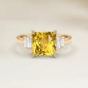 Bague Art Deco Saphir Jaune Radiant de 2,55ct
