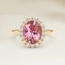 Bague Vintage Saphir Padparadscha Ovale de 0,99ct