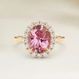 Bague Vintage Saphir Padparadscha Ovale de 0,99ct