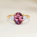 Shoulder-Set Ring Oval Padparadscha Sapphire 1.34ct