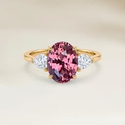 Ring Schulter-Fassung Padparadscha-Saphir Oval 1,34ct
