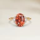 Shoulder-Set Ring in Orange Sapphire Oval 1.60ct