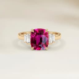 Art Deco Pink Spinel Cushion Ring 2.65ct