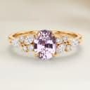 Floral Ring with Oval Violet Sapphire 2.61ct