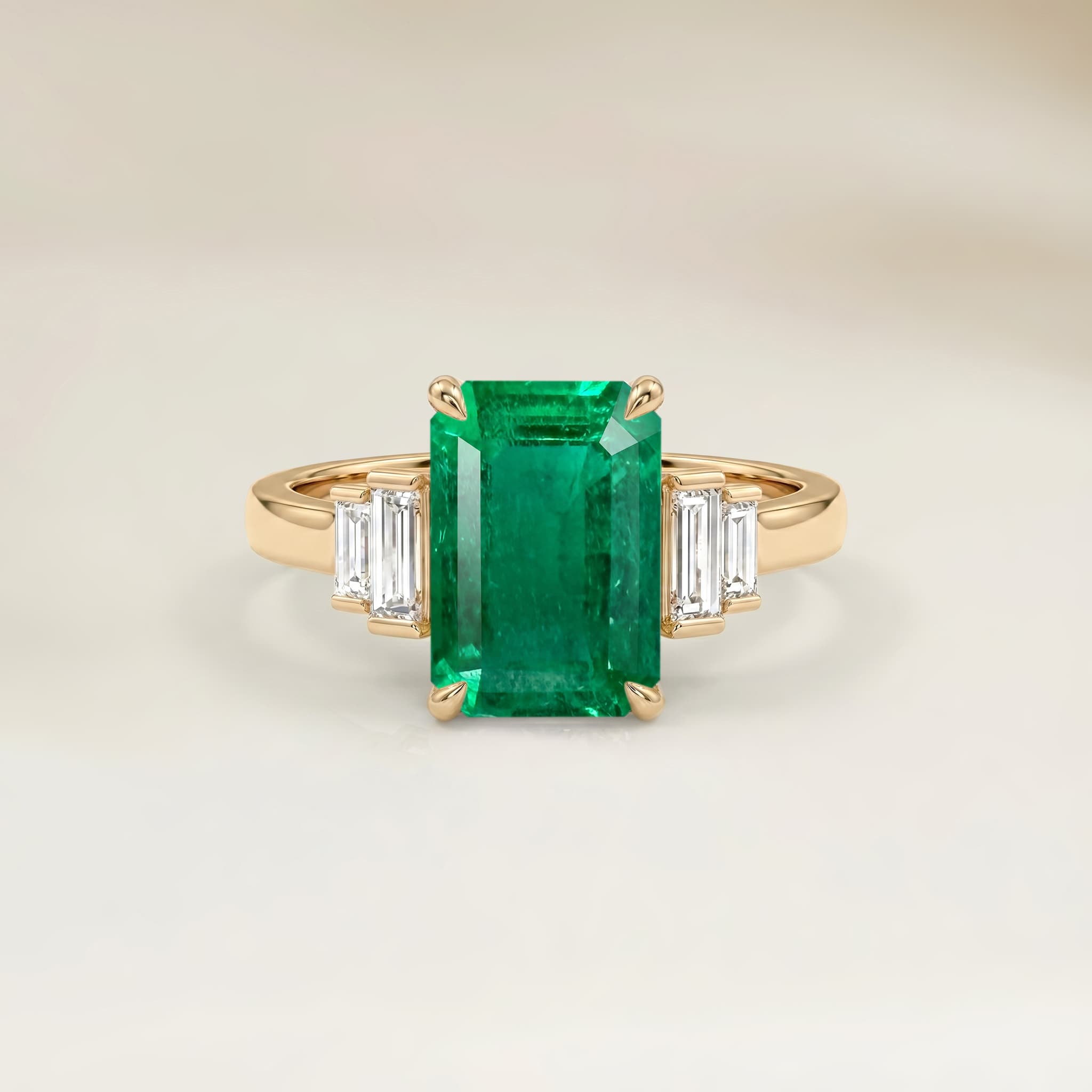 Bague Art Deco Emeraude de Zambie Rectangle de 1,67ct image 2