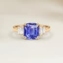 Art Deco Ring Cushion Purple Sapphire 1.54ct