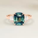 Art Deco Bi-Colour Sapphire Cushion Ring 2.07ct