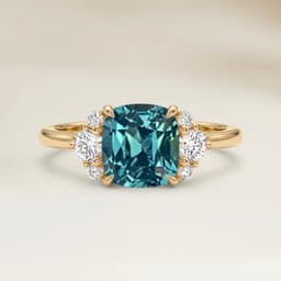Ring Schulter-Fassung Teal-Saphir Kissen 1,31 Kt