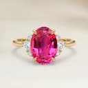 Shoulder-Set Ring in Pink Spinel Oval 2.12ct