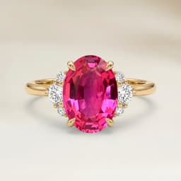 Shoulder-Set Ring in Pink Spinel Oval 2.12ct