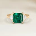 Ring Art Déco Smaragd aus Sambia Rechteck 0,84 ct