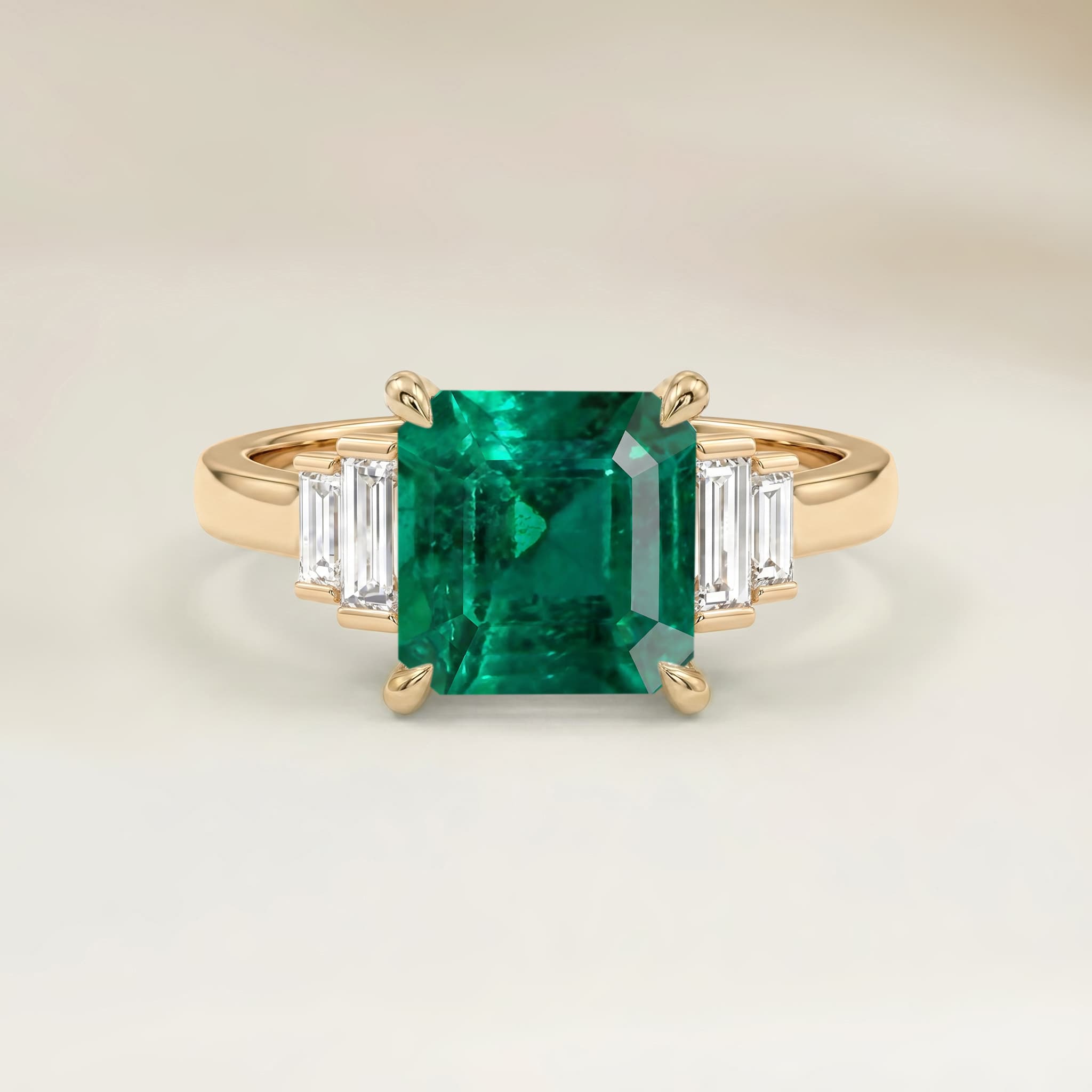 Bague Art Deco Emeraude de Zambie Rectangle de 0,84ct image 2