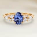 Bague Floral Saphir Bleu Ovale de 1,36ct