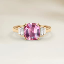 Ring Art Déco Padparadscha-Saphir Kissenschliff 1,53 ct