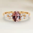 Anillo Floral Zafiro Padparadscha Oval de 1,54ct