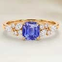 Anillo Floral Zafiro Violeta Cojín de 1,54ct