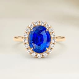 Bague Vintage Saphir Bleu Ovale de 3,07ct