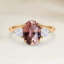 Bague Epaulé Saphir Padparadscha Ovale de 1,54ct
